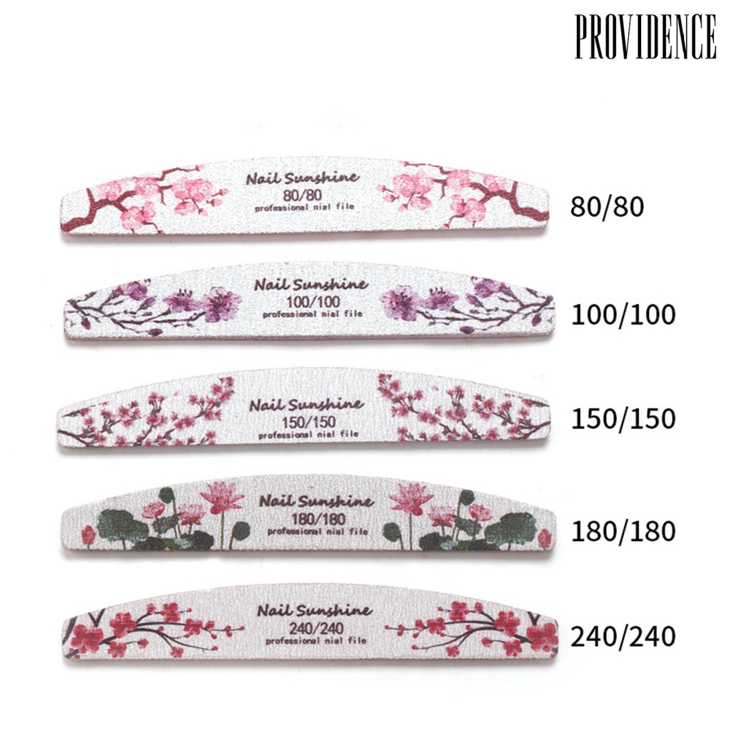 Providence 5pcs / Set Kikir Kuku Bentuk Bulan Sabit Untuk Manicure