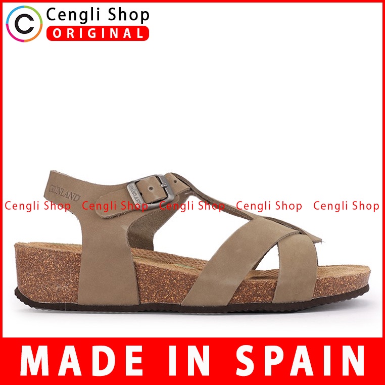 SANDAL SLIDE KULIT GRUNLAND WANITA ORIGINAL SLINGBACK COKLAT GRW04