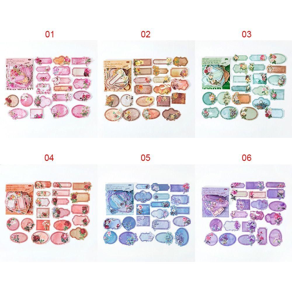 R-flower 60pcs Stiker Alat Tulis Kawaii Scrapbooking Diary Planner Garden Label Series