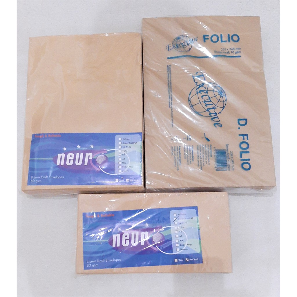 

Amplop Coklat Super Kabinet, A4, F4 Executive/neuro Isi 100