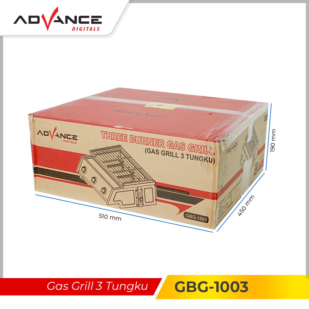 Advance Gas Grill 3 Tungku Kompor Stoves Hobs Gas Regulators GBG1003 Ready Stock