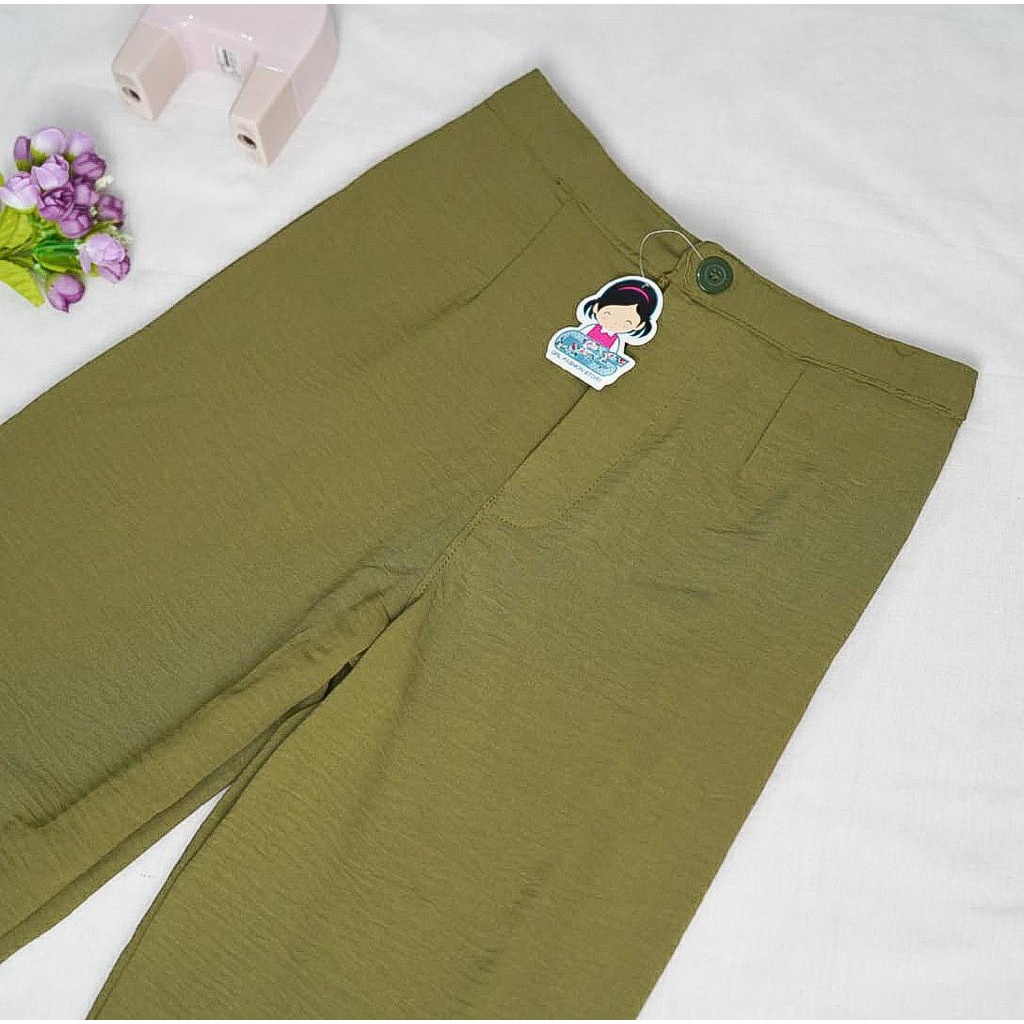 BEFAST - ZFS OOTD Celana Panjang ANIVA / LUNARA CRINCLE AIRFLOW BASIC KULOT / Celana Panjang Wanita / Kulot Crincle Kekinian Remaja ABG / Pakaian Wanita Casual / Celana Kulot Polos Formal / Fashion Wanita Kerja / Terlaris / Termurah / Trendy