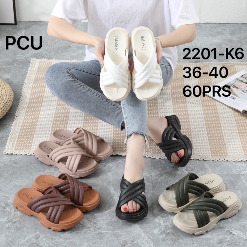 SANDAL WEDGES SILANG JELLY KARET WANITA IMPORT BALANCE 2201-K6