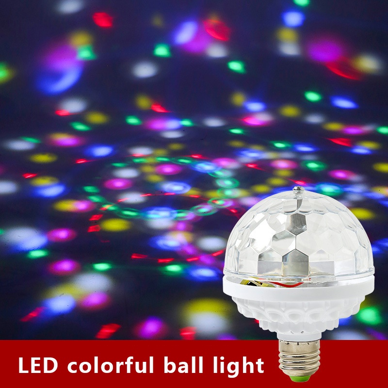 ღ Led 7 Warna Lampu Rotating Magic Ball Bulb Flash Ruang Dalam Ruangan Warna Light Ball Tahap Efek Pencahayaan Pesta Disko ktv Tahap Lampu Efek Proyektor