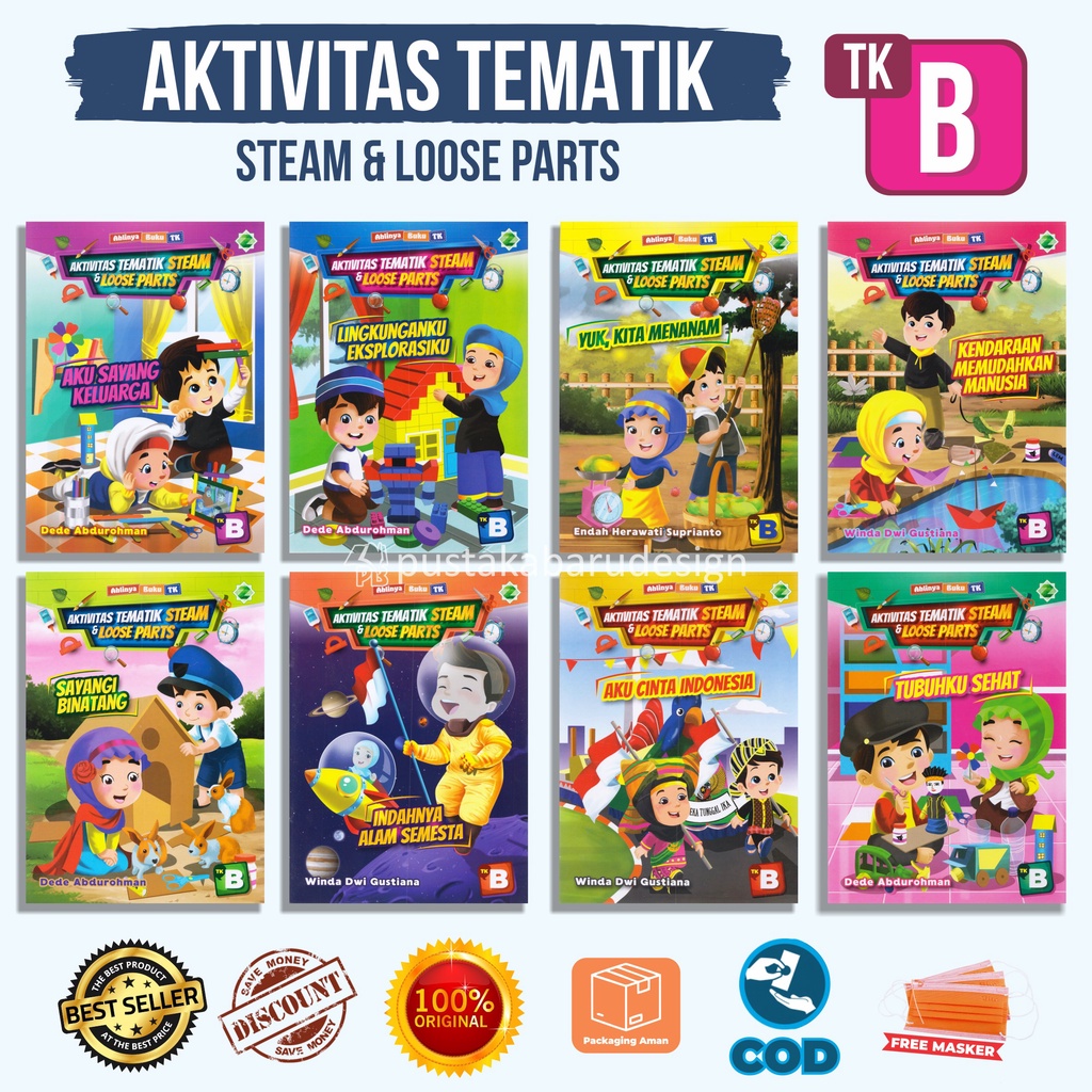 Jual Buku Anak TK Paket Buku Anak TK B Belajar Aktifitas Tematik Steam ...