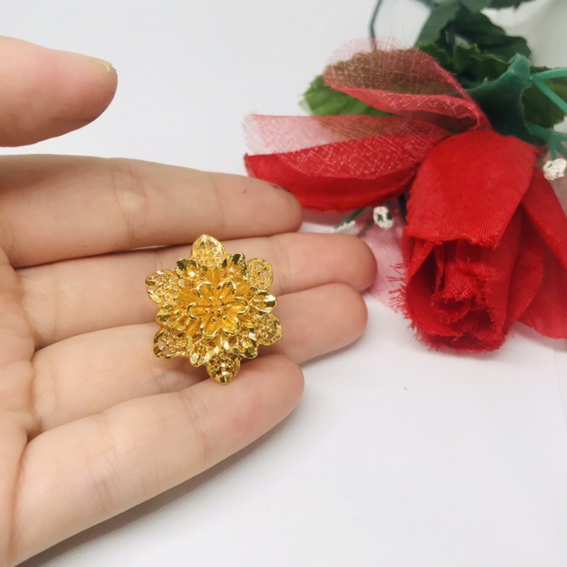 Cincin Bunga Kendari Bali Motif lapis 24k Suping
