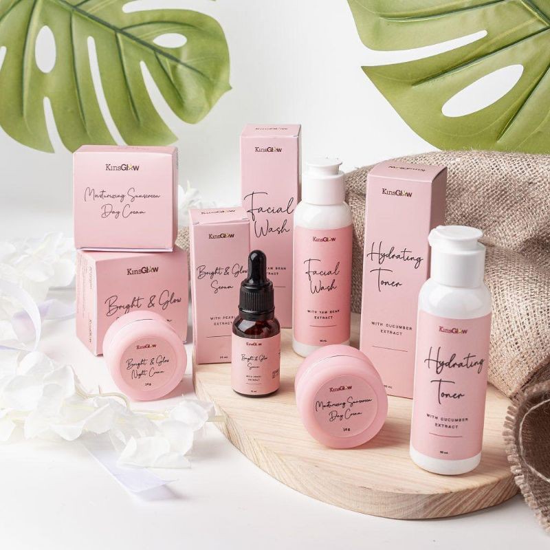 Kinsglow Glowing [Free Pouch Cantik] Skincare Paket Perawatan Putih dan Glowing (COD) VIRAL TIKTOK