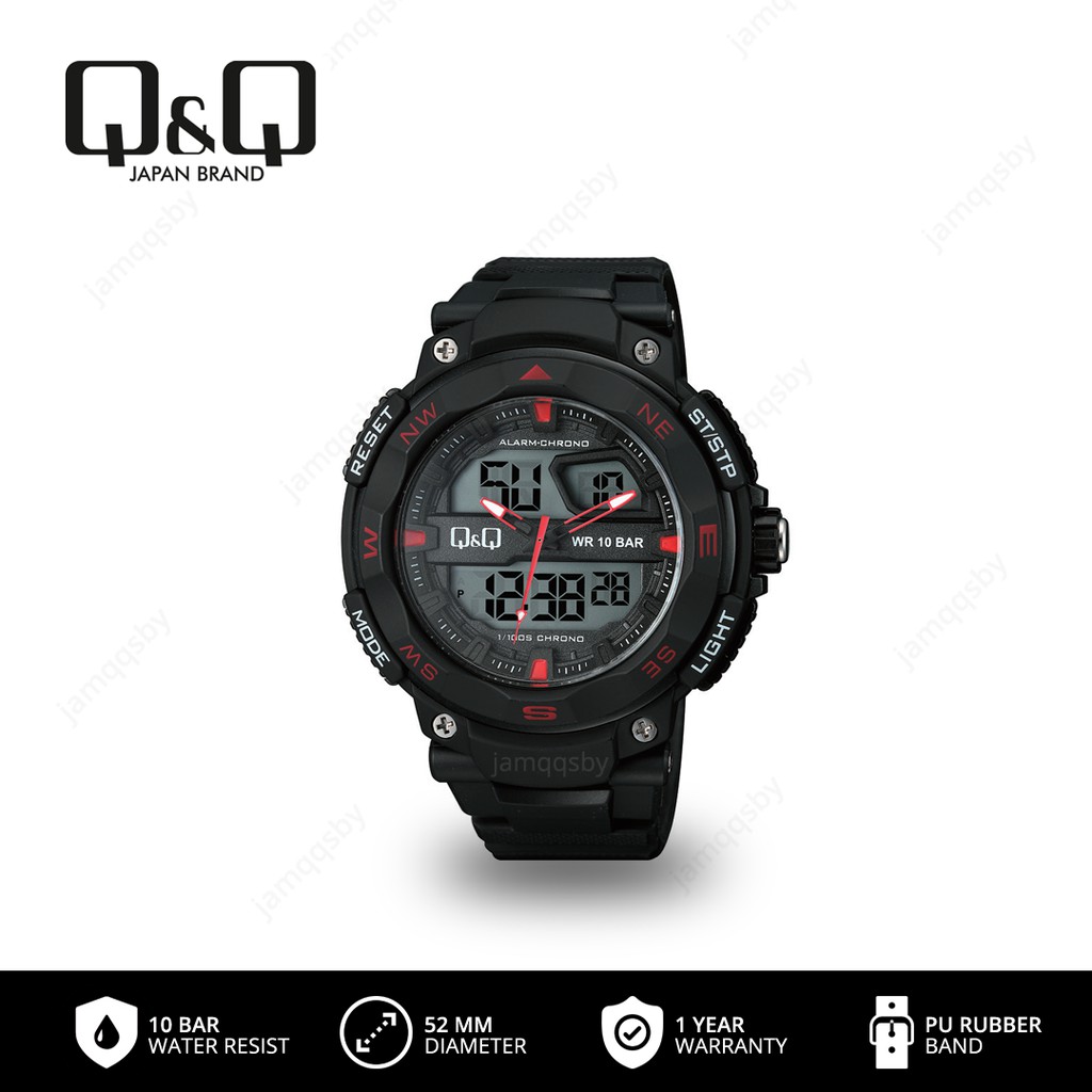 Jam Tangan Arloji Pria Fashion Combination Q&Q QnQ QQ GW85 GW85J Original Water Resist 10 BAR