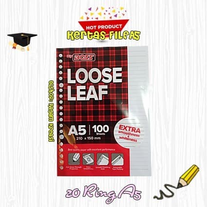 

kertas- loose leaf ( kertas file) a5 isi 100 -kertas.