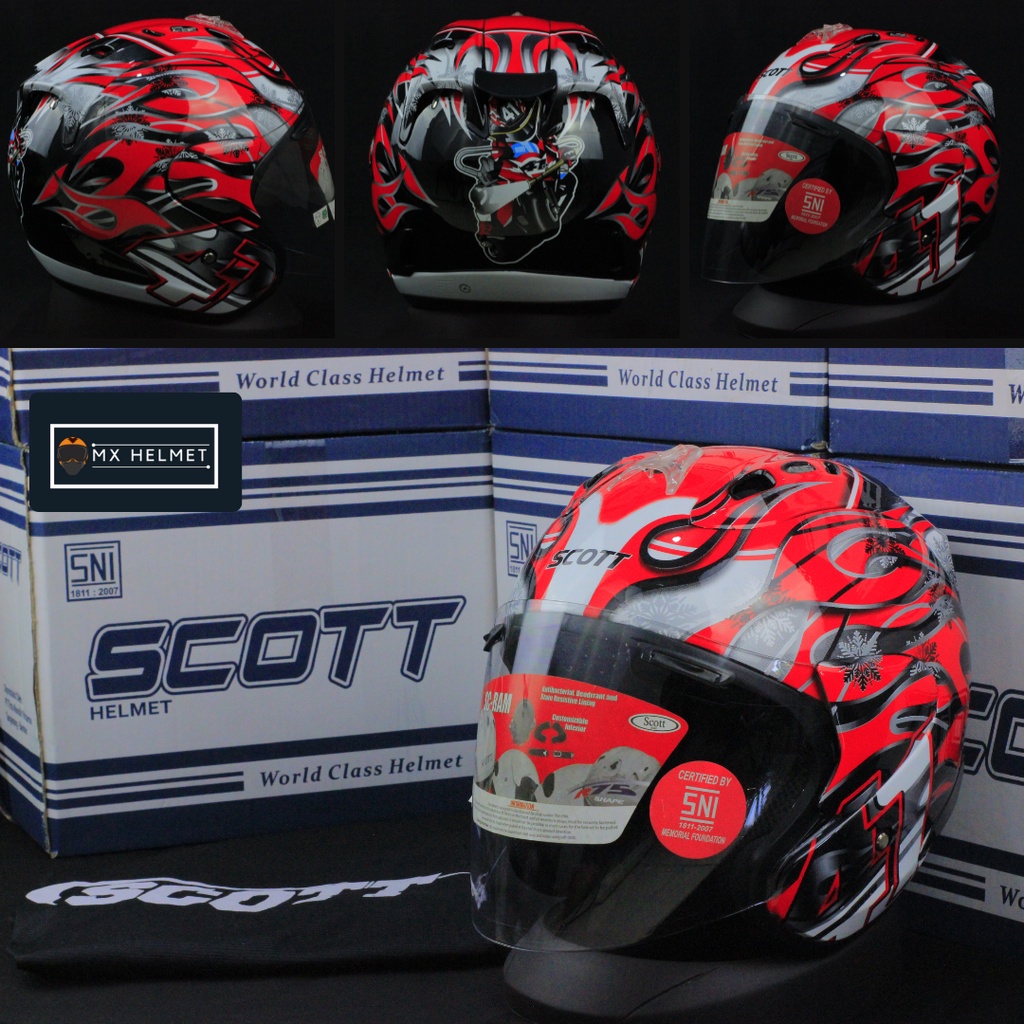 HELM SCOTT RAM 4 / HELM HALF FACE MOTIF HAGA GP R5