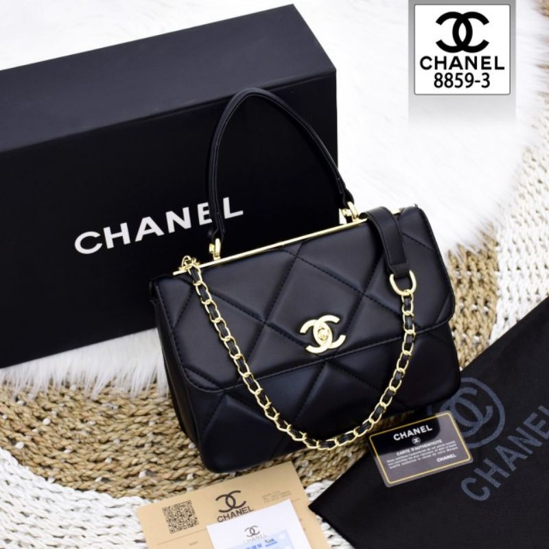 8859-3 CHANEL Flap Bag Top Handle