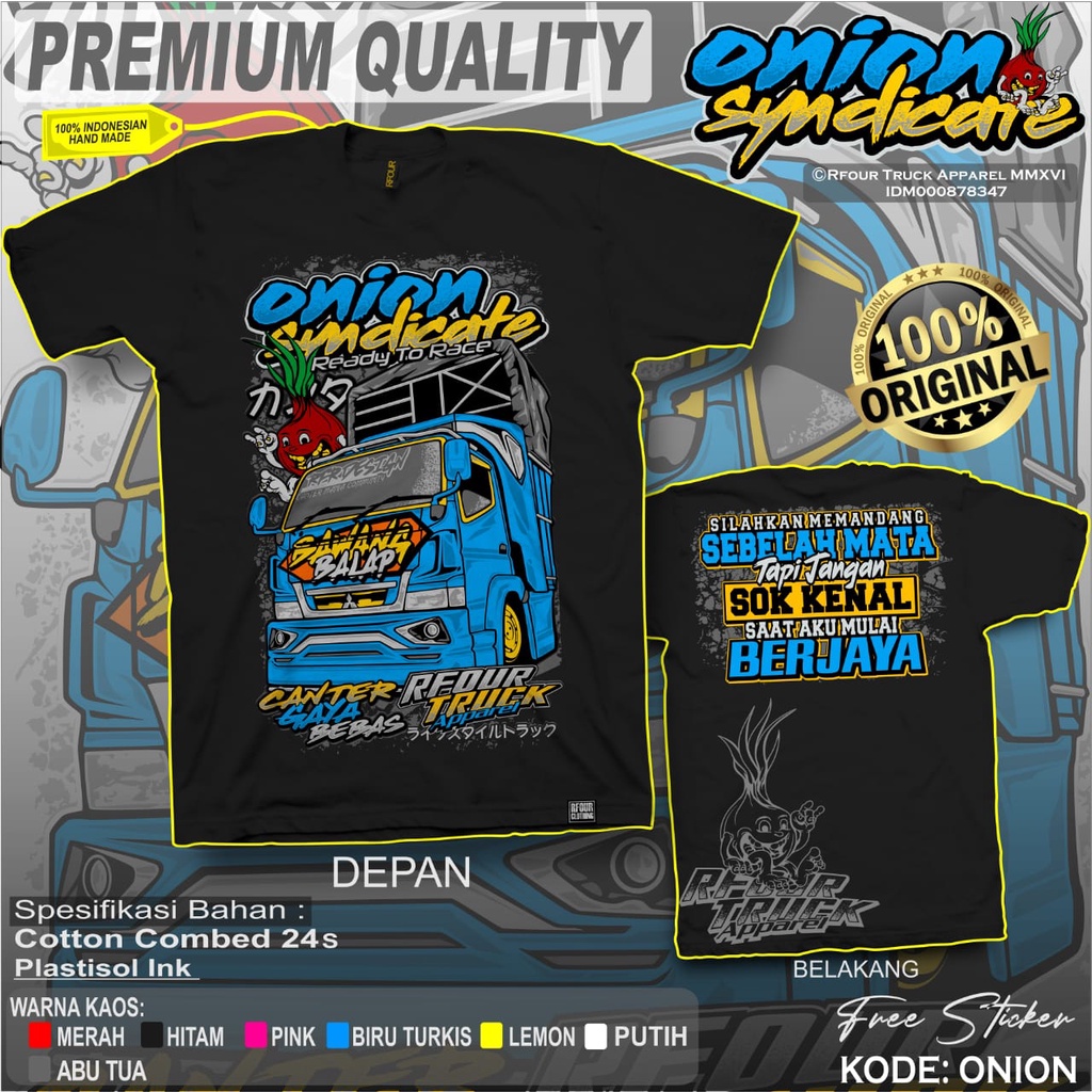 PROMO/OBRAL KILAT/BAJU TRUK OLENG KAOS TRUK MUATAN BAWANG KAOS TRUCK BAWANG BALAP KAOS TRUK PREMIUM DISTRO ORIGINAL RFOUR SABLON PLASTISOL COTTON COMBED 24s KAOS TRUCK MANIA TRUCK BAWANG RACING VIRAL KAOS TRUCK MUAT BAWANG SYINDICATE