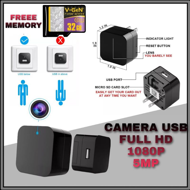 ORY SPY CAM 5MP HIDDEN MINI USB CHARGER FULL HD1080P  Camera USB Charger Adeptor/USB MURNIH 100% ORY