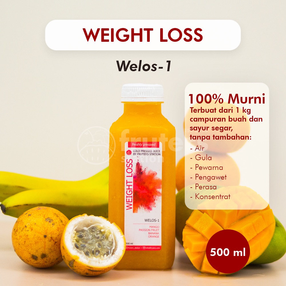 

Cold Pressed Juice 100% Murni Jus Sehat Jus Diet 500ml WELOS-1 Fruters Station