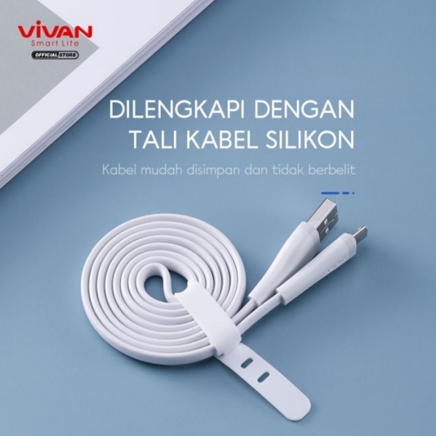 VIVAN Kabel Data SL200S Cable Data Lightning 2M Fast Charging 2A For Iphone Garansi Original Resmi