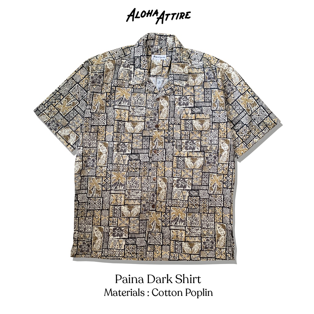Aloha Attire Paina Dark Shirt - Kemeja Pantai / Kemeja Pria