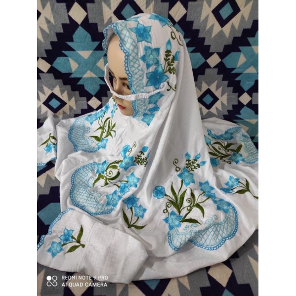 mukena terusan dewasa semi sutra/mukena bordil semi sutra