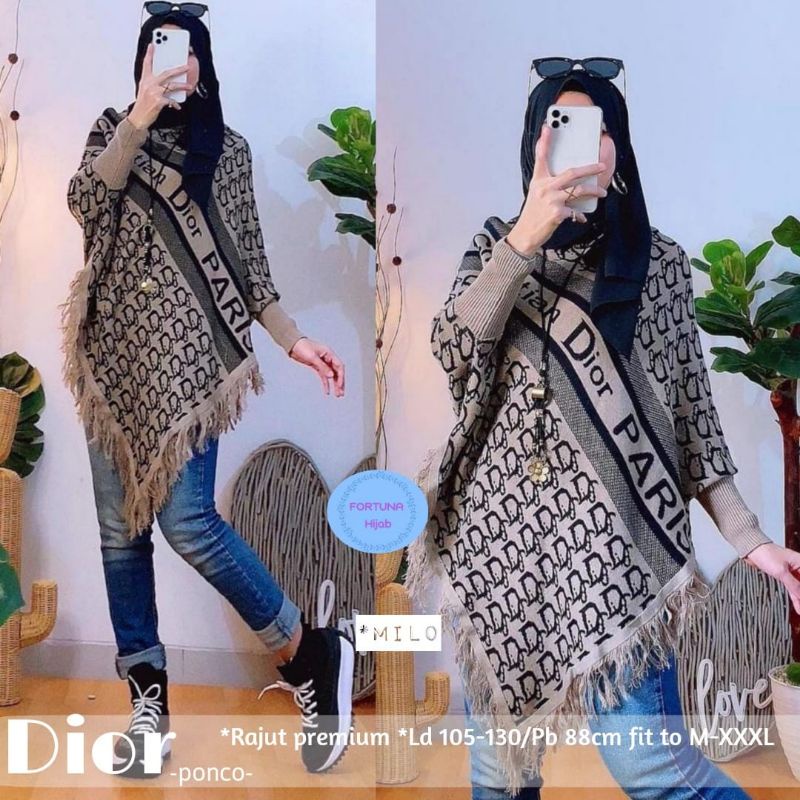 ATASAN WANITA PONCO RAJUT DIOR FIT M-XXXL