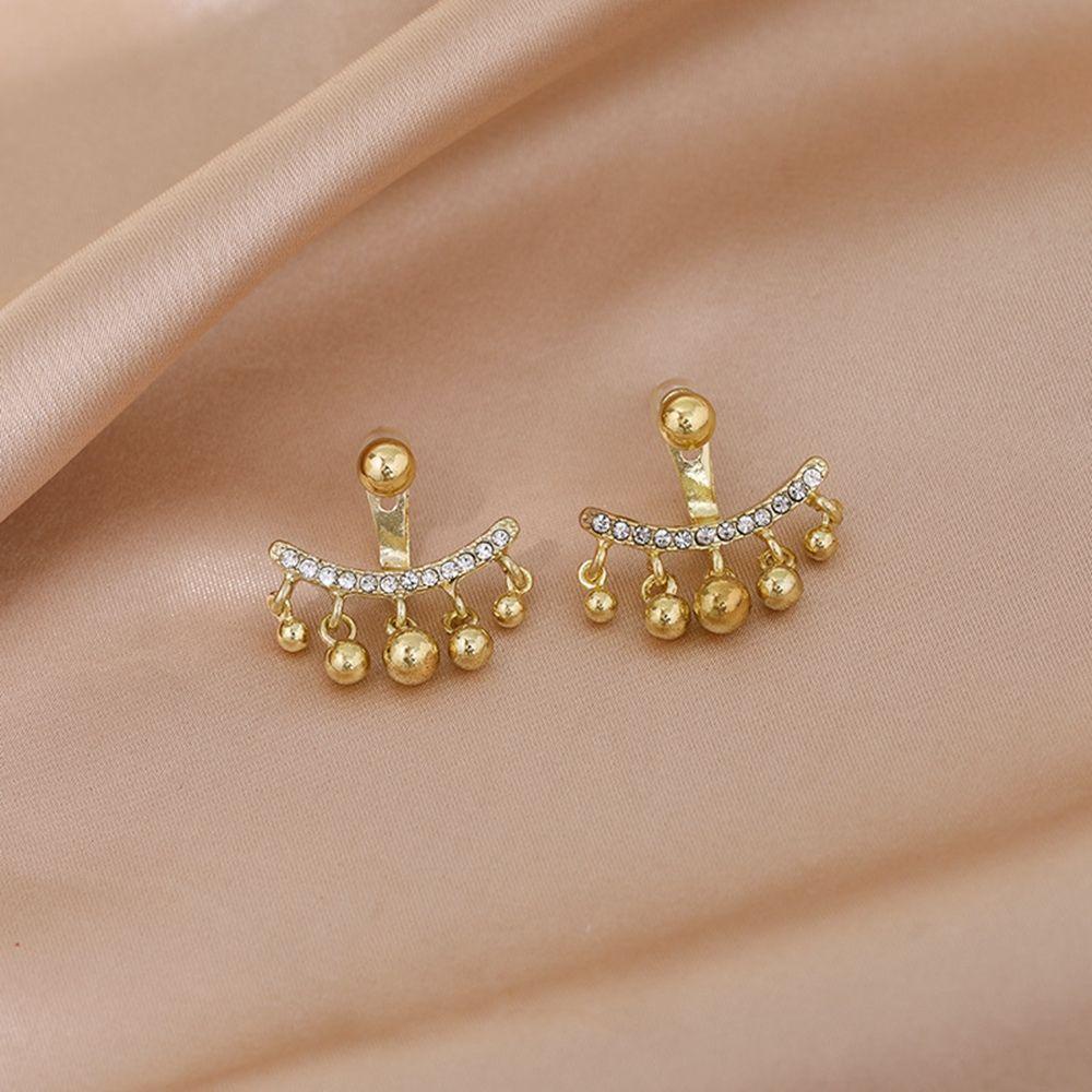 [Elegan] Anting Mutiara Anting Manis Romantis Wanita Perancis Rumbai Berlian Imitasi Anting Perempuan