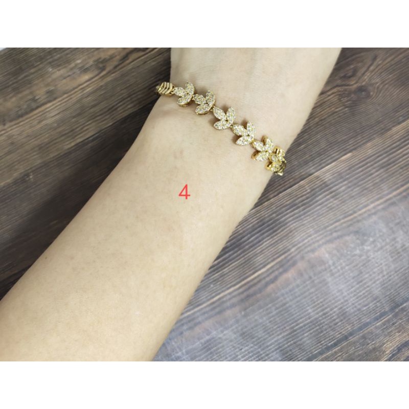 Fifi Fashion Gelang Model Berlian Bling Bling Model Perhiasan Lapis emas 28#