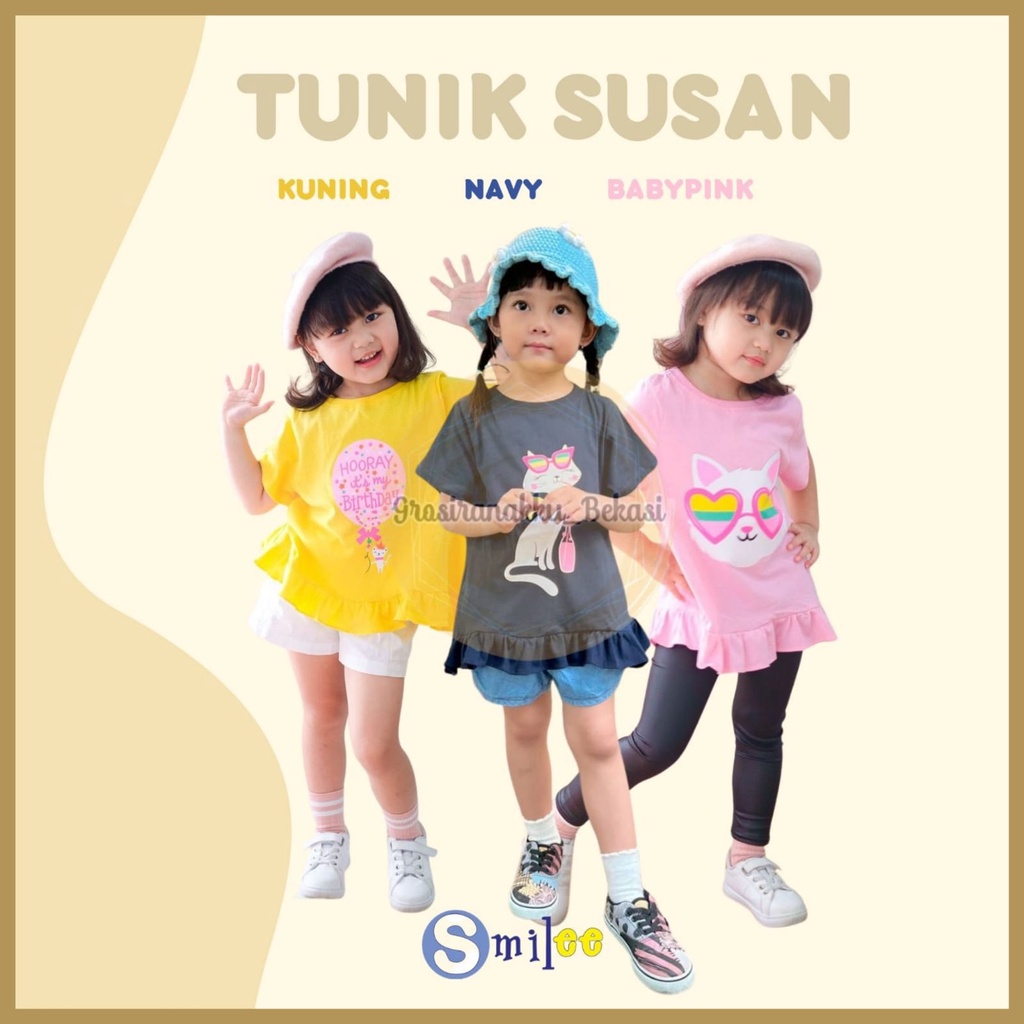 Tunik Anak Smilee Susan MixWarna 1-5thn