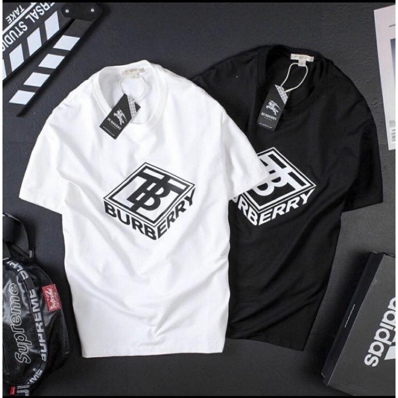 BAJU KAOS TSHIRT PRIA WANITA FASHION BRANDED BURBERRY LOGO SABLON