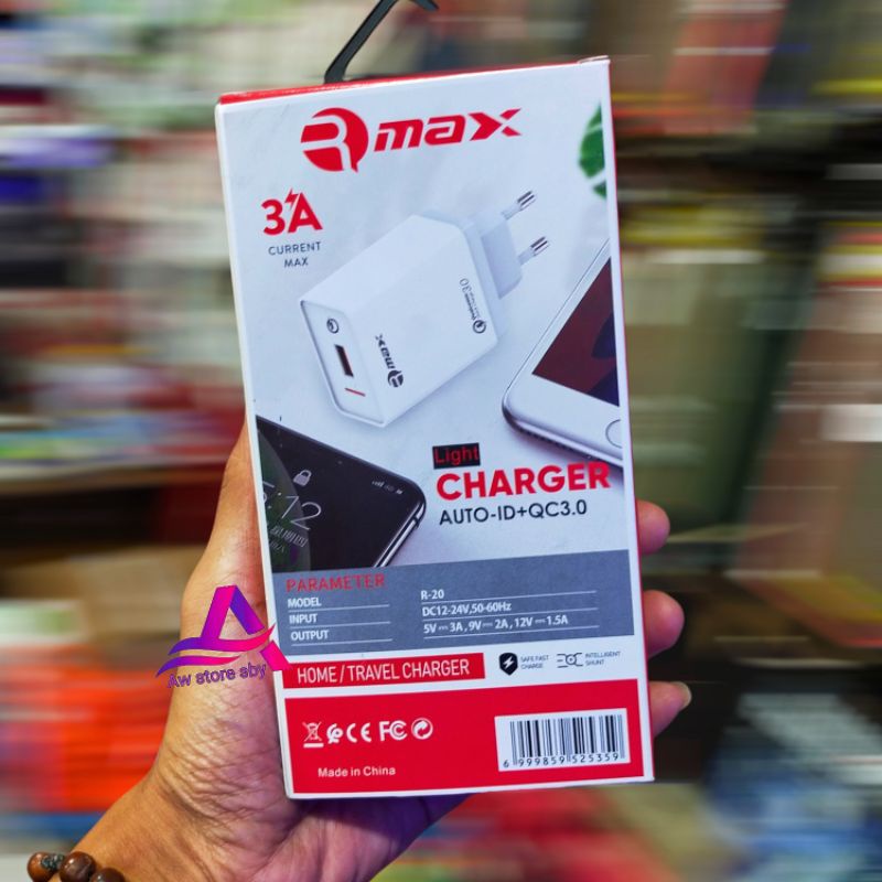 R-MAX CHARGER MICRO USB FAST CHARGING 3A LIGHT AUTO ID QC3.0 (R20 Micro)