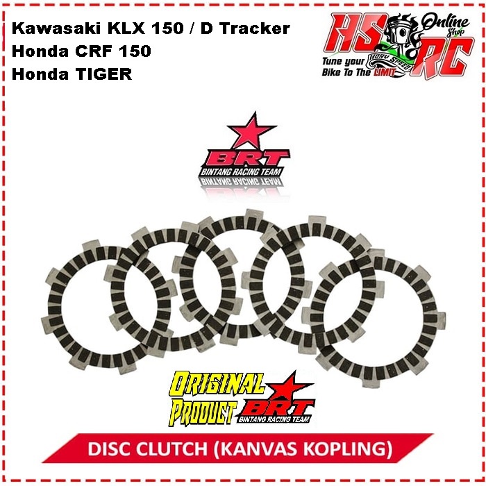Kampas Kopling Racing BRT KLX 150 D Tracker CRF Verza Megapro New Fi Tiger GL Pro CB Disc Clutch Har