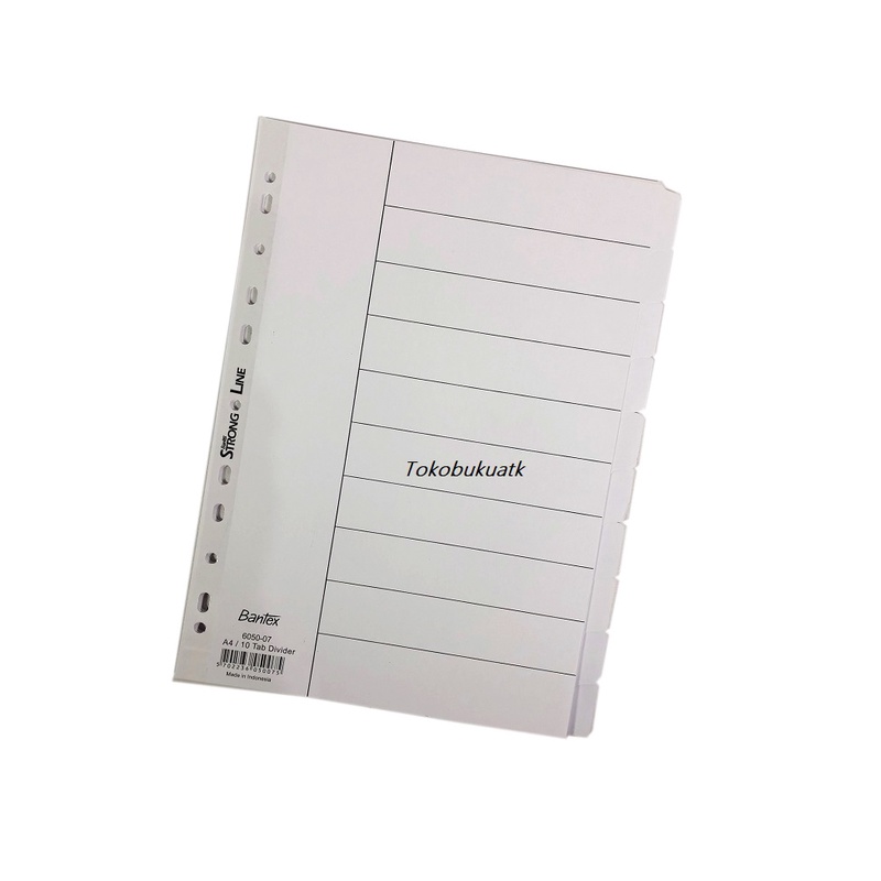 

Tab Divider Bantex A4 Putih Semua, Pembatas Binder Bantex A4 6050-07