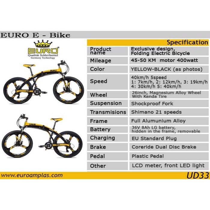 Sepeda Listrik lipat ebike MTB RICH BIT TOP 880 - 3 Warna