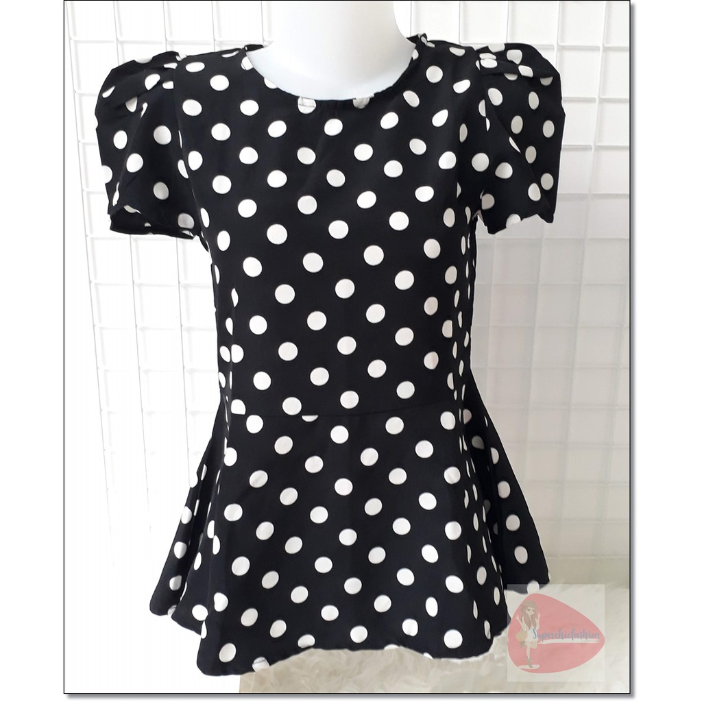 BLOUSE POLKADOT atasan wanita motif polkadot baju polkadot wanita baju polka wanita baju polka cewek