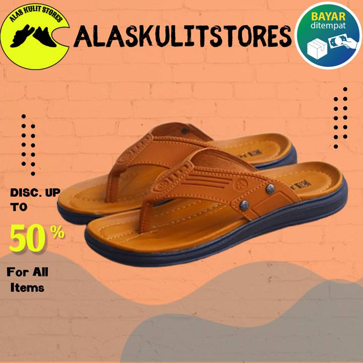 Sandal Pakalolo Pria Original Terbaru 100% Sendal Kulit Dewasa Asli Ori Warna Hitam Coklat Murah