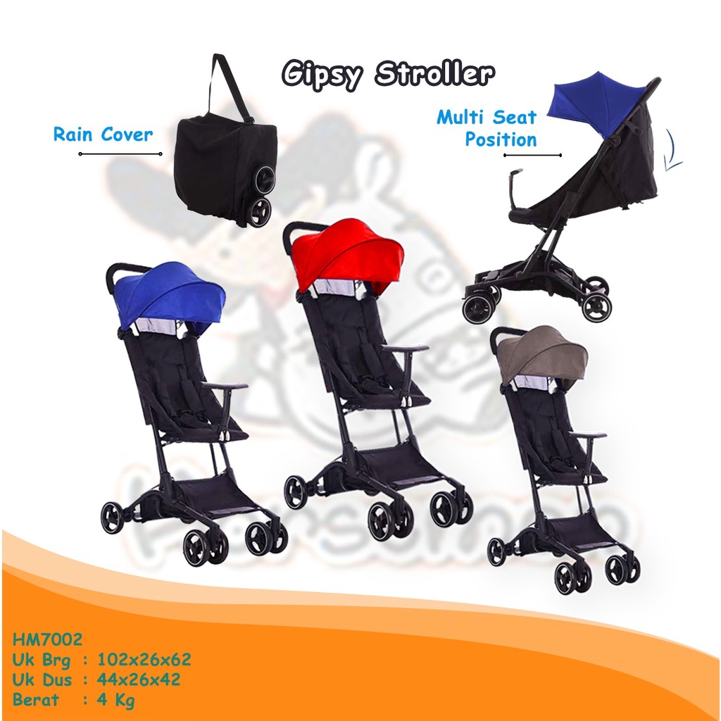 MURAH HM7002 Gipsy Stroller Stroler Stoler Stoller Cabin Size Kabin Pesawat Lipat Kecil Mini New Born Perlengkapan Travel Traveling Travelling Bayi Baby Kereta Dorong Horsemen