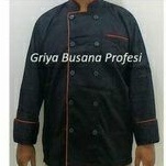 JUMBO Baju Chef Hitam 2XL LD 130 cm Koki lengan panjang 2 XL