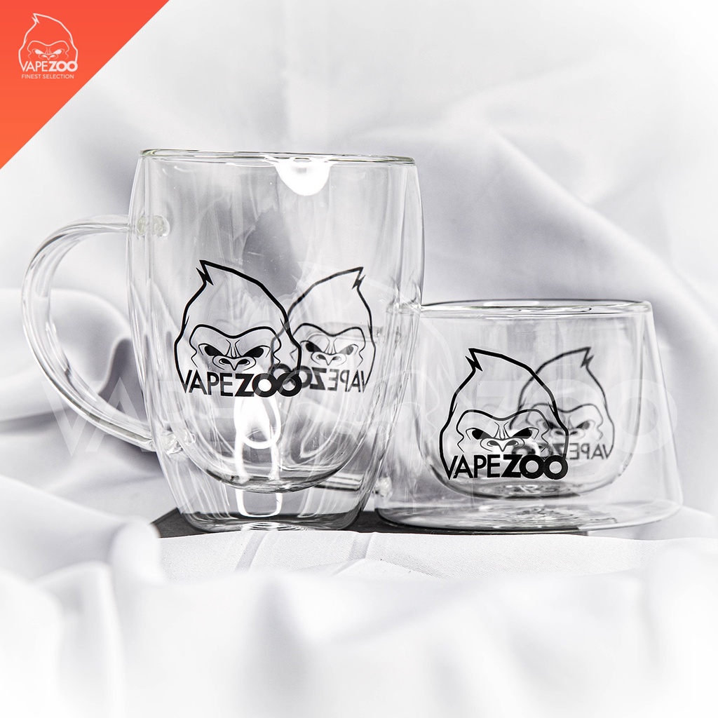 Double Walled Coffee Glass Logo Vapezoo