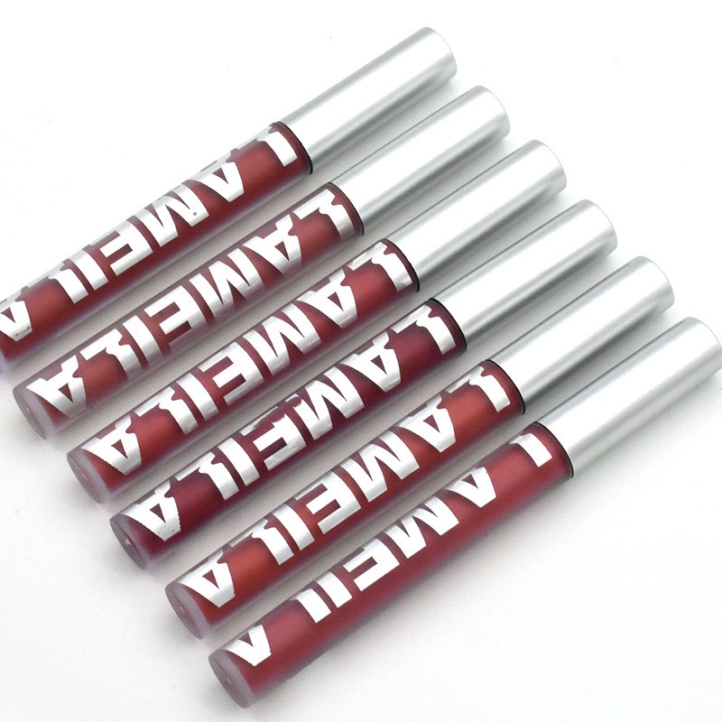 LUCKYMALL LAMEILA Matte Lipstick Liquid Korean Lipstik Lip Glaze Korean Lip Cream Lip Gloss Waterproof 2028 LA055