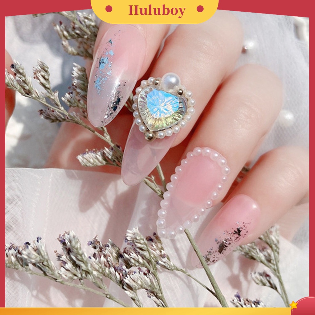 Huluboy Huluboy♡ Ornamen Berlian Imitasi Bentuk Hati Bahan Alloy Untuk Dekorasi Kuku