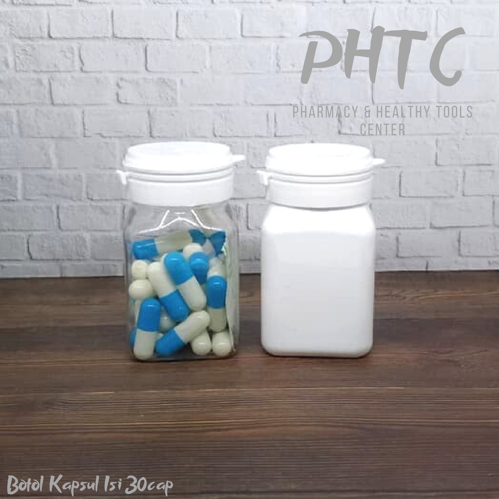 BOTOL PLASTIK isi 30 kapsul - Botol Kapsul
