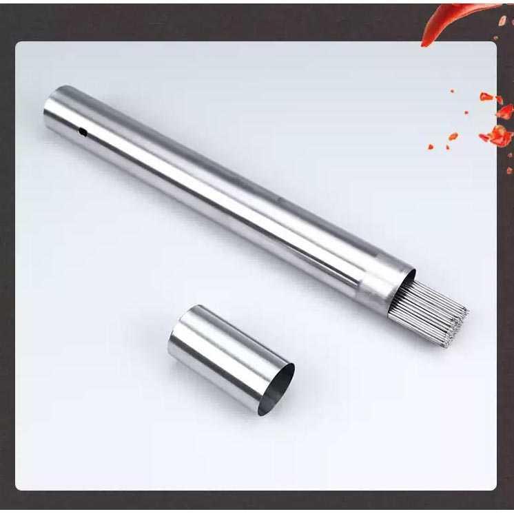 Tabung Penyimpanan Tusuk Sate BBQ Stainless Steel 35cm - TC19 - Silver