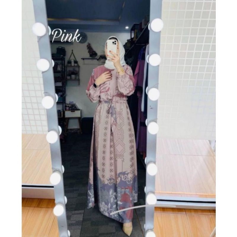 NB NEW DRESS GAMIS PRADA Crepe original ld 110 busui hijau army navy black dusty pink pesta hangout