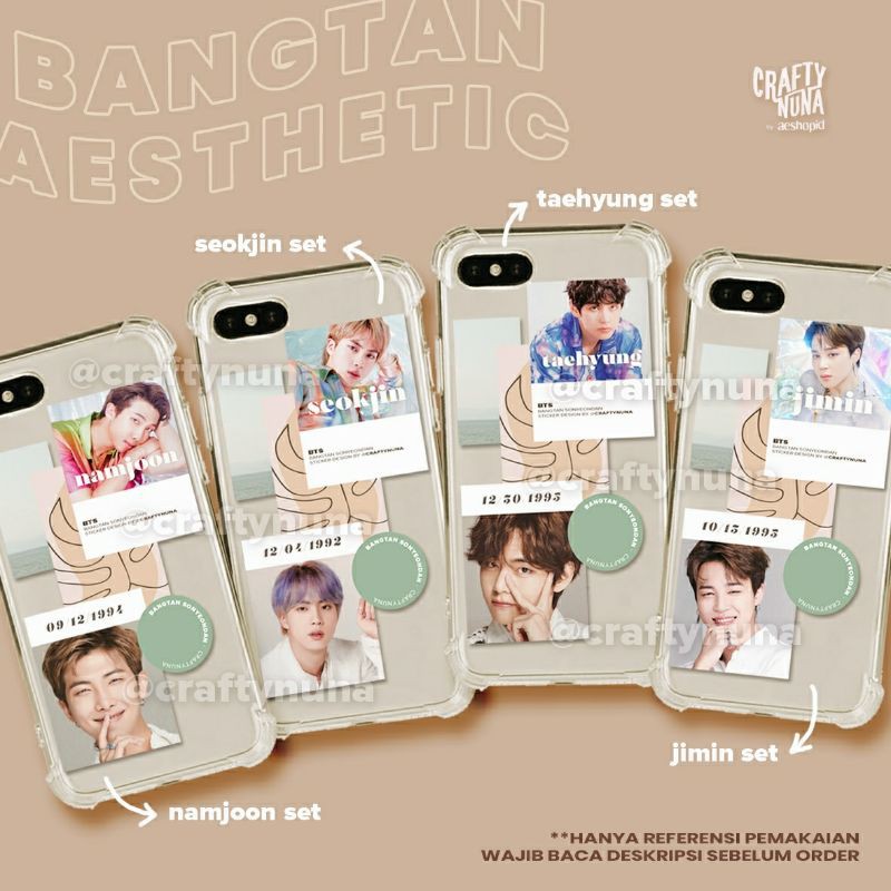 (BT-009) BTS MINIMALIST AESTHETIC Sticker Set by Crafty Nuna ✨ stiker army case hp kpop bangtan minimalis