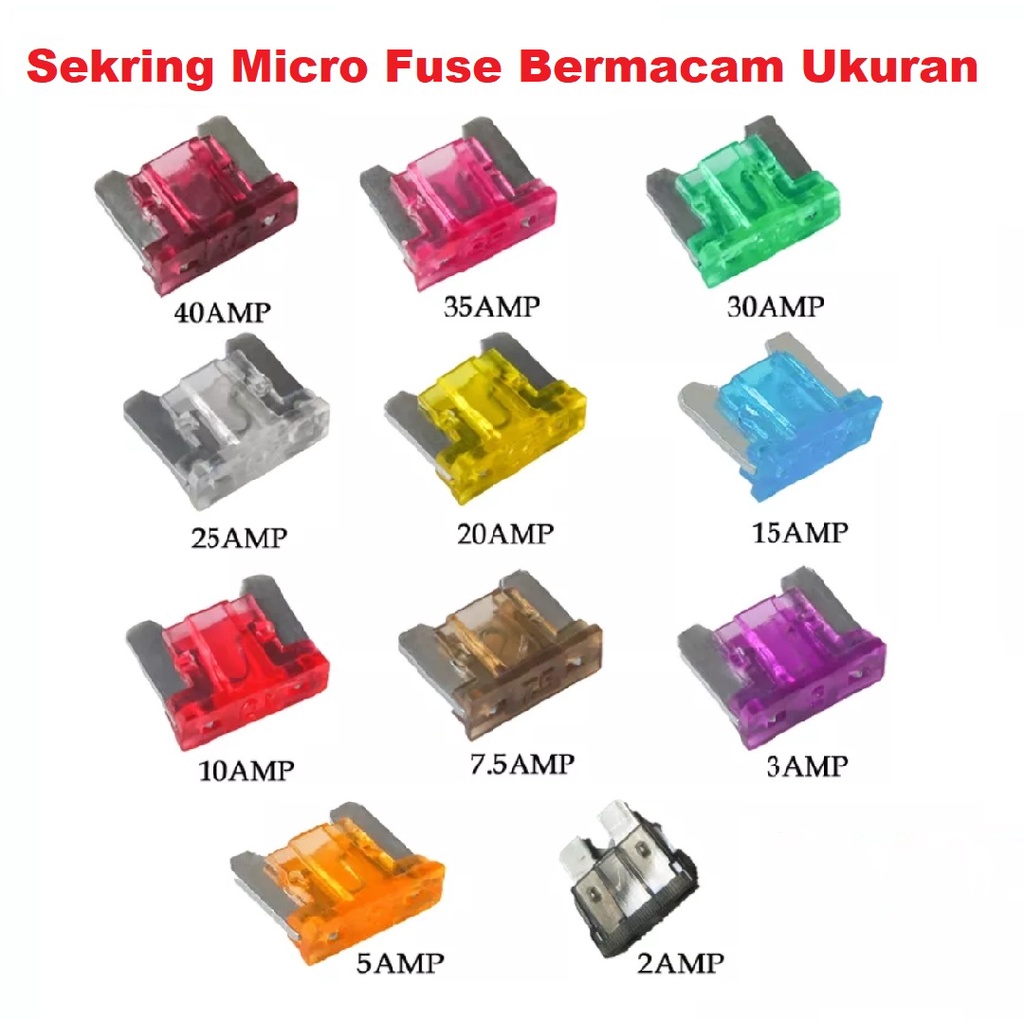 Sekering Fuse Micro Mobil Berbagai Macam Ukuran Ampere