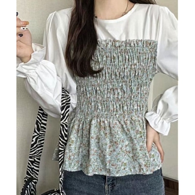 atasan smok bunga mix burkat import