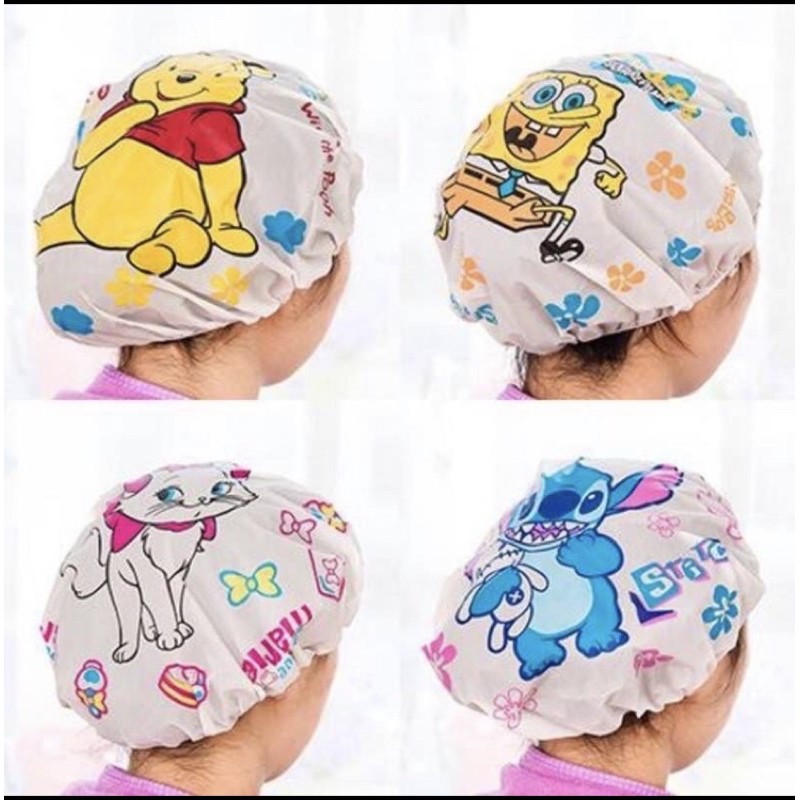 shower cap / penutup kepala mandi / penutup rambut /motif