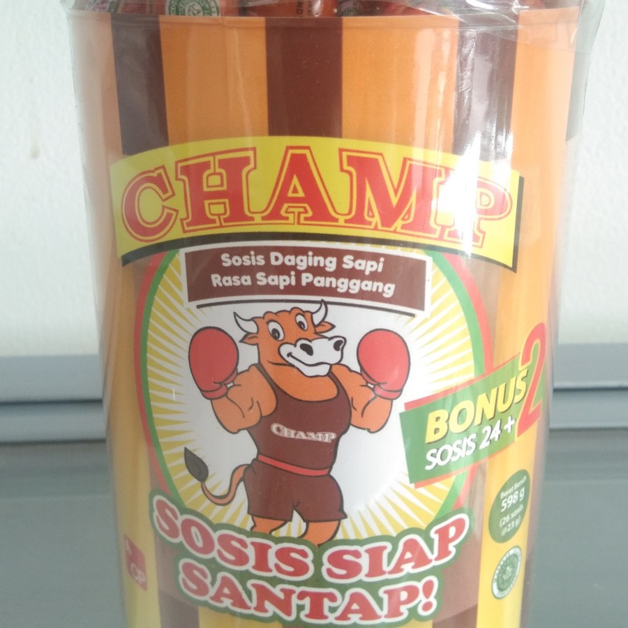 sosis siap makan - cemilan anak - sosis sapi kemasan toples CHAMP