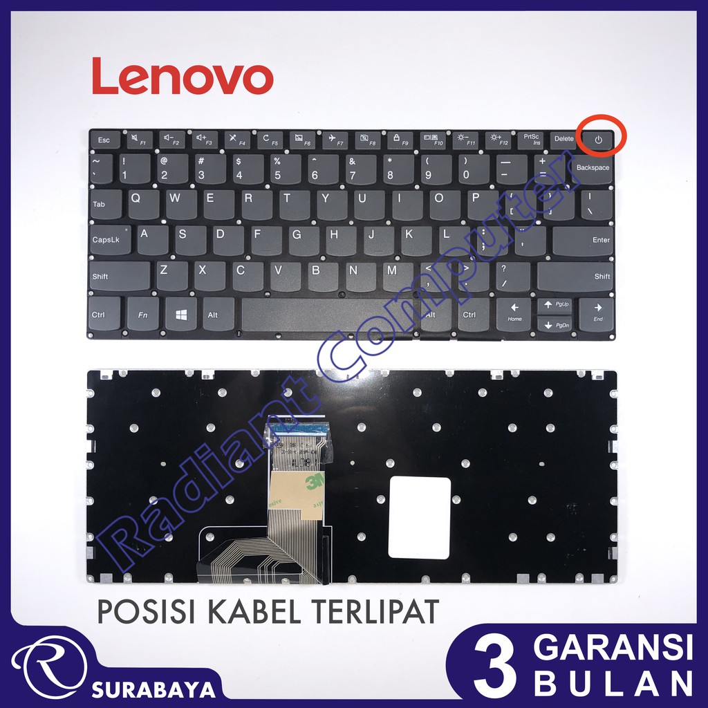 Keyboard Lenovo Ideapad 120S-11IAP 330-11IGM S130-11IGM tombol Power