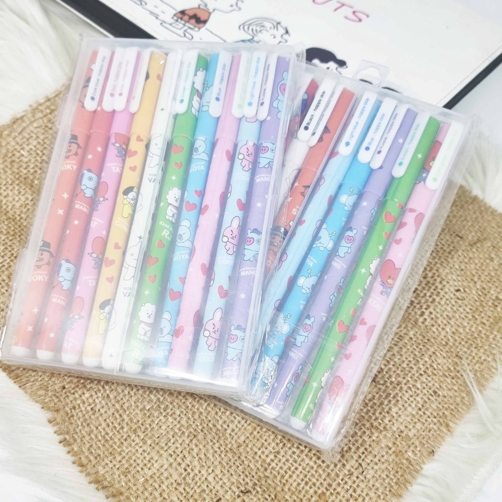 1 BOX 10 PCS / PULPEN GEL WARNA WARNI MOTIF KARTUN MIKA / PULPEN WARNA WARNI / PENA / BOLPEN / BALLPOINT GEL