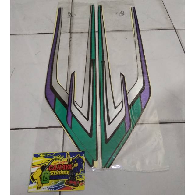Striping Lis Sticker Honda Gl 100 K Tahun 1994 Warna Hitam Hijau