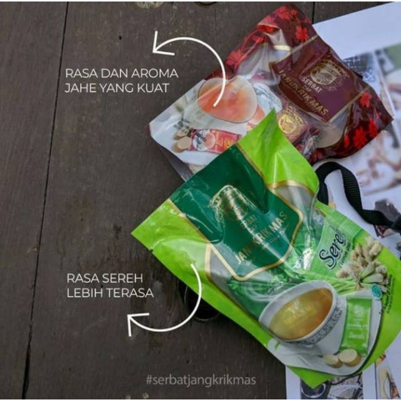 Serbat Cap Jangkrik Mas Wedang Jahe Sereh Uwuh isi 10 Sachet