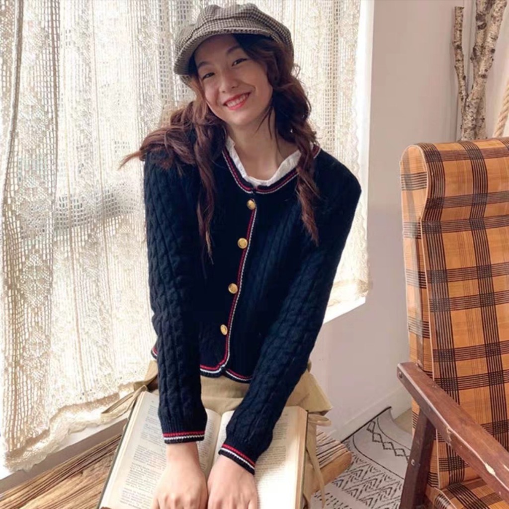 Oline Knit Crop Cardigan Import TM 18150-1